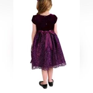 Jona Michelle Deep Purple Lace Kids Dress